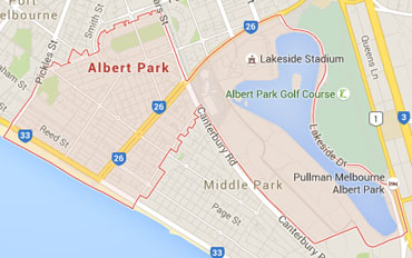 Albert Park Regional Outline according to Google Data 2015