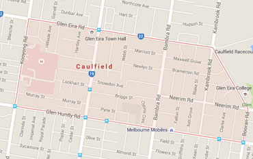 Caulfield Regional Outline according to Google Data 2015