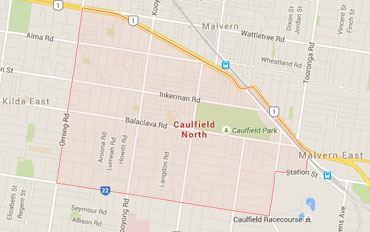 Caulfield North Regional Outline according to Google Data 2015