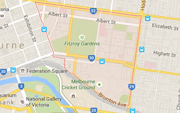 East Melbourne Regional Outline according to Google Data 2015