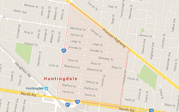 Huntingdale Regional Outline according to Google Data 2015