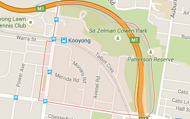 Kooyong Regional Outline according to Google Data 2015