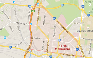 North Melbourne Regional Outline according to Google Data 2015