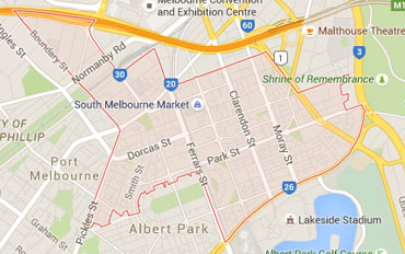 South Melbourne Regional Outline according to Google Data 2015